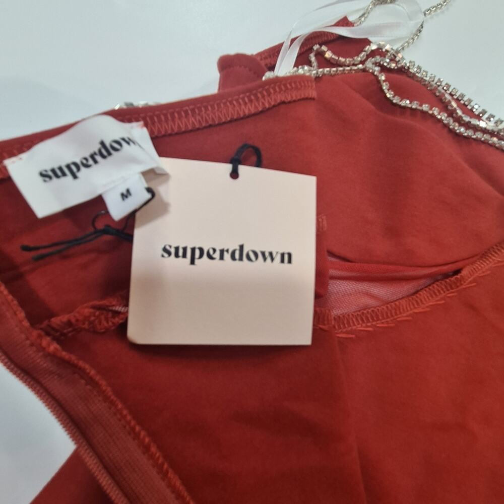 Superdown Jaxie Diamond Mini Dress in Rust Medium - Picture 8 of 9